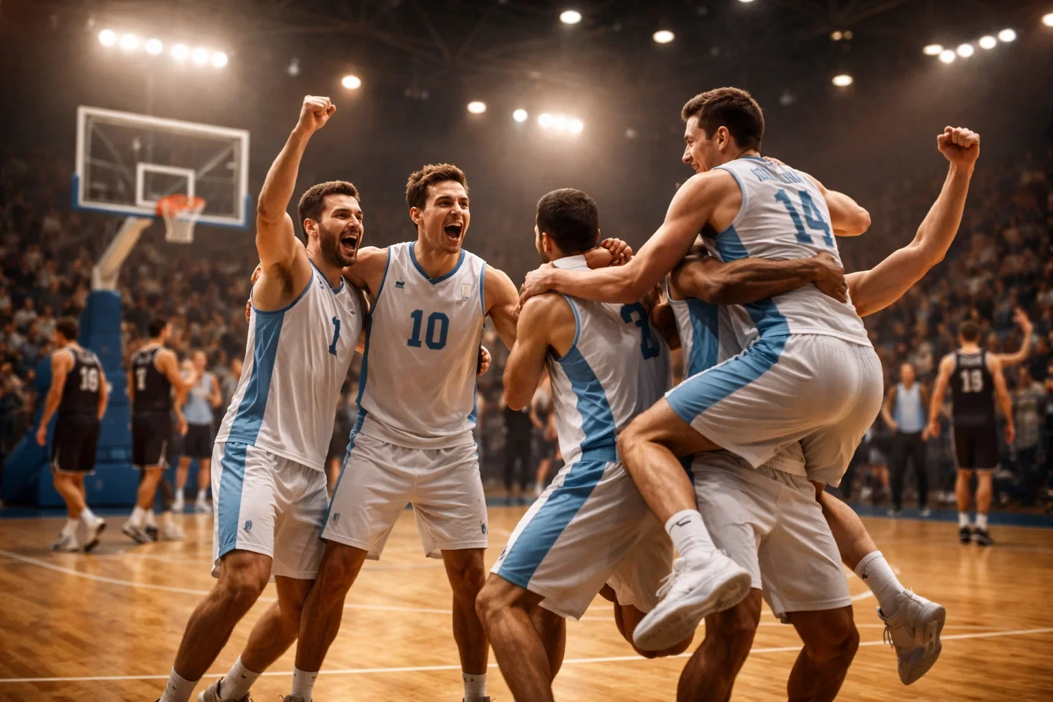 Basketball Team feiert überraschenden Sieg auf dem Spielfeld